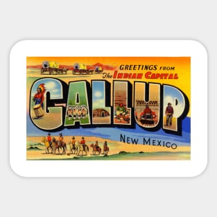 Greetings from Gallup, New Mexico - Vintage Large Letter Postcard Sticker